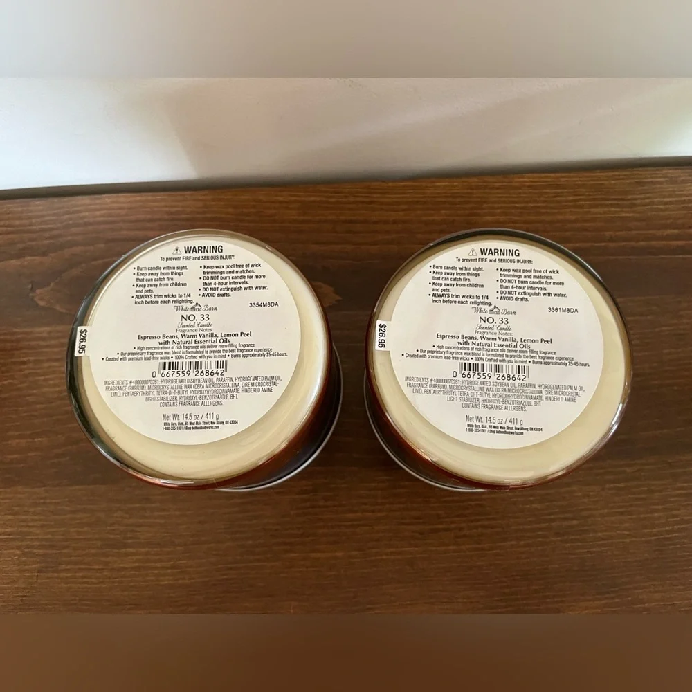 Bath and Bodyworks No. 33 Three Wick Candle X2 NWT - Picture 3 of 3
